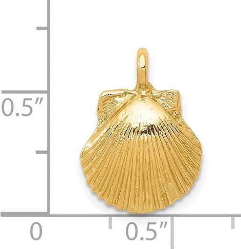 14k Gold Scallop Shell Pendant for Women or Unisex Wear, Camino de Santiago Jewelry, Spiritual Journey Charm, Yellow Gold Pilgrimage Symbol, Faith Travel Necklace, Christian Pendant Charm in Kuwait