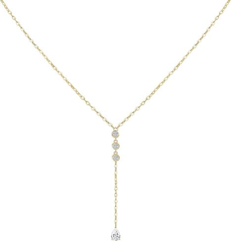 Moissanite Pendant Necklace for Women, D Color VVS1 Clarity, S925 Sterling Silver Lariat Y Necklace, Valentine's Day Jewelry Gift for Her in Saudi Arabia