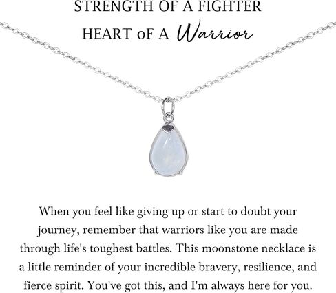 NOURISHLOV Warrior Necklace, Moonstone Necklace Strength Gift, New Beginnings Encouragement Gift, Healing Crystal Necklaces, Survivor Gifts For Grief in Saudi Arabia