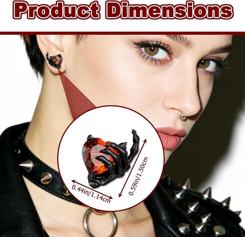Skull Skeleton Hand Stud Earrings Crystal, Ghost Earrings Goth Skeleton Jewelry Gifts for Women, Hand Hoop Earrings in Saudi Arabia