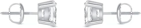 1 Ct Princess Cut Moissanite Stud Earrings for Women | Screw Back, Solid 14K White Gold, Solitaire in Kuwait