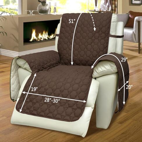 RBSC Home 30 Inch Recliner Cover - 100% Waterproof Slipcovers Anti-Slip Large Recliner Slipcovers for Pets Dogs Cats Washable Protector(30" Coffee) in Saudi Arabia
