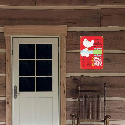 Agedsign Woodstock Poster, Vintage Metal Wall Art Woodstock Tin Sign for Bar Home Man Cave Coffee Decor 8x12 Inches in Saudi Arabia