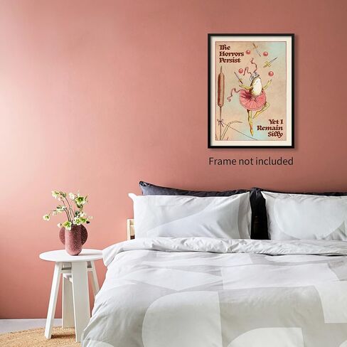 WIUHIO Funny Juggling Frog Wall Art Whimsical Dancing Animal Poster Vintage Fantasy Aesthetic Canvas Prints for Office Bedroom Living Room Wall Decor 12X16 inch Unframed in Saudi Arabia