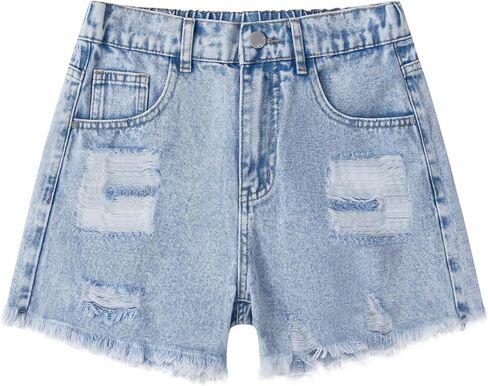 Jean Shorts for Teen Girls Y2k Baggy Ripped High Waisted Distressed Raw Hem Cute Summer Denim Shorts 13-16Y in Saudi Arabia