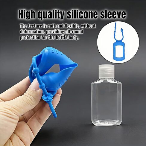 4-Pack Travel Refillable Leak Proof Squeeze Bottles with Silicone Sleeve & Keychain - 2oz/60ml Clear PETG Plastic Toiletry Containers for Hand Sanitizer, Lotion, Shampoo, Outdoor Essentials in Saudi Arabia