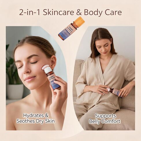 Organic Castor Oil Rose Quartz Roller Ball, Cold Pressed Castor Oil Roll On for Face, Eyebrows, Lashes, Travel Size Roller Bottle (1pc) in Kuwait