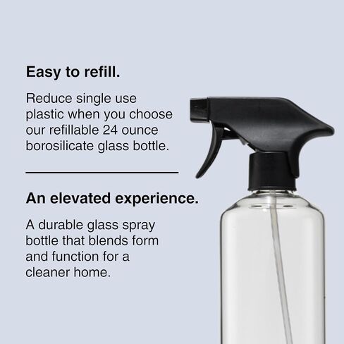 Public Goods Empty Glass Spray Bottle for Glass Cleaner | Refillable Spray Bottle for Cleaning | Made with Clear Borosilicate Glass for Windows, Mirrors | BPA Free | 24 Oz in Kuwait