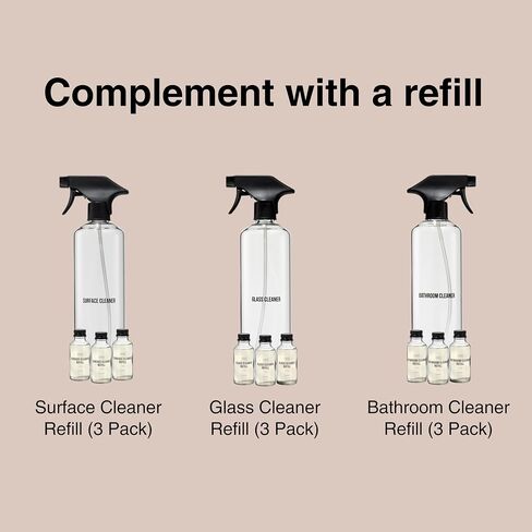 Public Goods Empty Glass Spray Bottle for Glass Cleaner | Refillable Spray Bottle for Cleaning | Made with Clear Borosilicate Glass for Windows, Mirrors | BPA Free | 24 Oz in Kuwait
