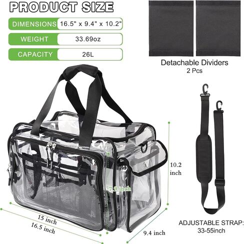 Large Clear Makeup Bag，Extra Large Clear Tote Bag，Professional Makeup Artist Case, Waterproof Clear Bag for Stadium Events, Travel, Cosmetology, Hairstylist Tools in Saudi Arabia
