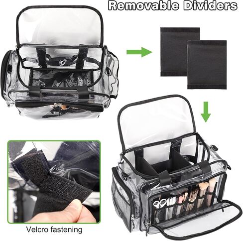 Large Clear Makeup Bag，Extra Large Clear Tote Bag，Professional Makeup Artist Case, Waterproof Clear Bag for Stadium Events, Travel, Cosmetology, Hairstylist Tools in Saudi Arabia