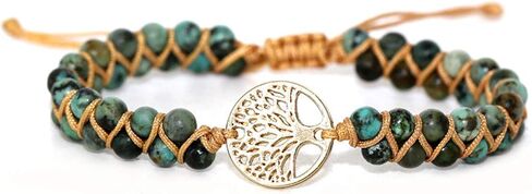 Women Boho Wrap Bracelet,Handmade Natural Stone Crystal Emperor Beads Heart Bracelet, Fashion Bohemian Jewelry Gift for Women in Saudi Arabia
