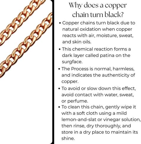 Pure Copper Chain Bracelet for Men & Women, 9 Inch Long Handmade Cuban Curb Link Chain Lobster Clasp Bracelet Jewelry, Daily Wear Statement Jewelry Gift For Unisex in Saudi Arabia