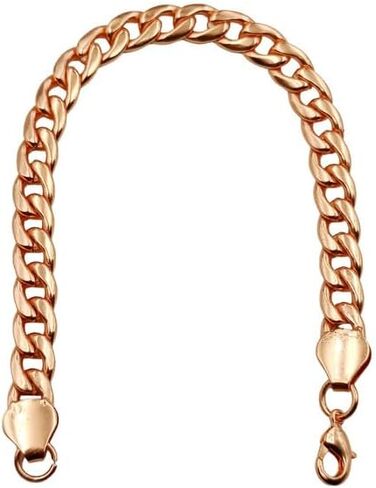 Pure Copper Chain Bracelet for Men & Women, 9 Inch Long Handmade Cuban Curb Link Chain Lobster Clasp Bracelet Jewelry, Daily Wear Statement Jewelry Gift For Unisex in Saudi Arabia