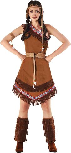 fun shack Native American Womens Costume, Maiden Princess Dress Up Outfit, Warrior Princess Costume for Halloween in Kuwait