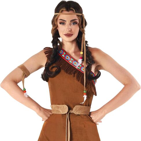 fun shack Native American Womens Costume, Maiden Princess Dress Up Outfit, Warrior Princess Costume for Halloween in Kuwait