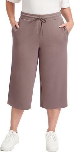 SPECIALMAGIC المرأة كابري السراويل للنساء 20 "الغوص كابري Sweatpants عالية الخصر مستقيم الساق بنطلون طويل وواسع لينة مريح صالح in Kuwait
