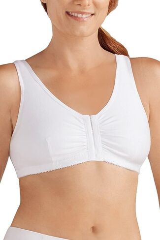 Amoena womens Frances Front-closure Leisure Bra, White, XX-Large A B 48 50 US in Kuwait
