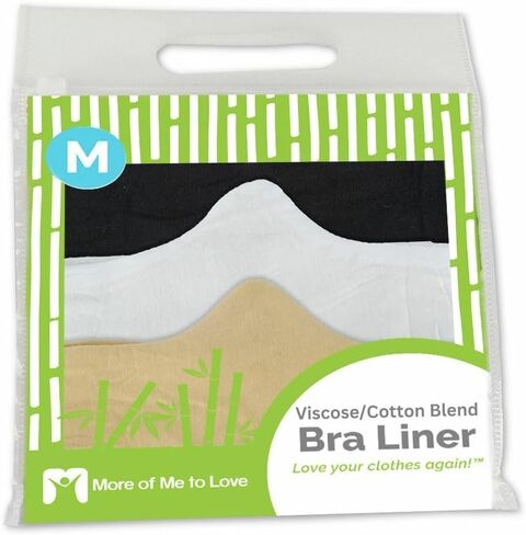 More of Me to Love Viscose and Cotton Blend Bra Liner (3-Pack, Medium, Black, White, Beige) - Soft, Wicking, Seamless in Saudi Arabia