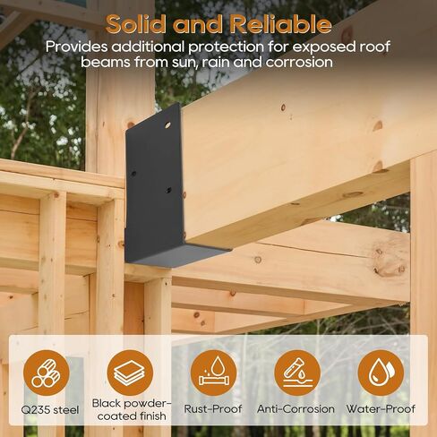 Upgraded Concealed Joist Hanger, 4 Pcs of 2"x6" Outdoor Trim Concealed Flanges, Joist Bracket, Heavy Duty Joist Hanger, Framing Bracket,Q235B Steel Concealed Joist Hangers in Kuwait