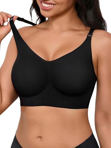 Sleep Bras for Women, Wireless Seamless V-Neck Comfortable Sleeping Bralette with No Pads in Saudi Arabia