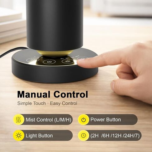 Waterless Diffuser,1500 Sq Ft,Ring Ambient Light,USB Plug-in & Rechargeable,Aluminum,Remote Control&Touch Buttons,Adjustable Fragrance&Timer,Hotel Collection Scent Machine - Satin Black in Saudi Arabia
