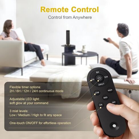 Waterless Diffuser,1500 Sq Ft,Ring Ambient Light,USB Plug-in & Rechargeable,Aluminum,Remote Control&Touch Buttons,Adjustable Fragrance&Timer,Hotel Collection Scent Machine - Satin Black in Saudi Arabia