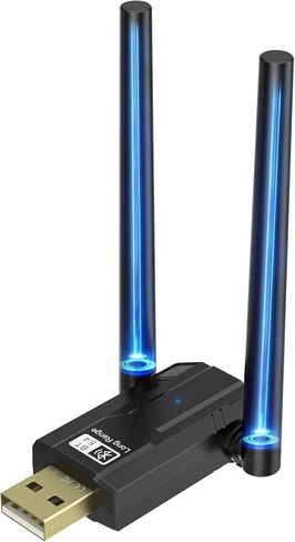 محول USB Bluetooth للكمبيوتر الشخصي ، Rengoga 5.4 Plug & Play Bluetooth Dongle PC Transmitter & Reciver ، Edr & Ble High Gain Atenna 150m Long Ranger Adapter للكمبيوتر الشخصي Windows 11/10/8 in Kuwait