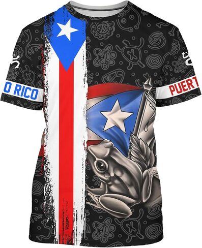 Puerto Rico Shirt Short Sleeves Graphic Funny Tee Puerto Rico Printed Crewneck Casual Tops in Saudi Arabia