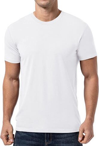 QUALFORT Men's T-Shirt, Ultra-Soft Viscose Blend, Breathable Classic Fit Short Sleeve Tee in Saudi Arabia