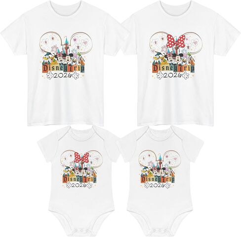 Magic Kingdom Castle Shirts for Women, Men & Kids – Matching Family Vacation Disney Shirts 2026, Regular & Plus Size Family Travel Outfits White in Saudi Arabia