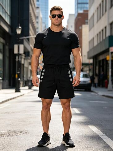 Men's Casual Shorts, Breathable Quick-Dry Outdoor Athletic Shorts with Pockets, Machine Washable, One-Pack in Kuwait