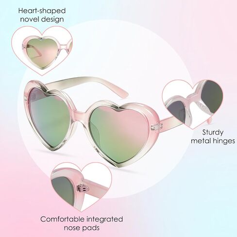 Heart Shaped Sunglasses Pink Heart Shaped Sunglasses Fashion Love Eyeglasses Stylish Eyewear Delicate Accessories For Women Outdoor Daily Party Travel in Saudi Arabia