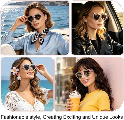 Heart Shaped Sunglasses Pink Heart Shaped Sunglasses Fashion Love Eyeglasses Stylish Eyewear Delicate Accessories For Women Outdoor Daily Party Travel in Saudi Arabia