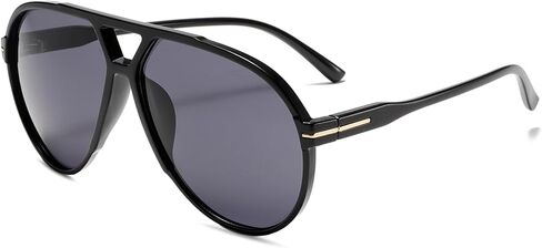 YAMEIZE Retro Oversized Pilot Sunglasses for Women Men Large Oversize Round Double Bridge Sunglasses Big Frame in Kuwait