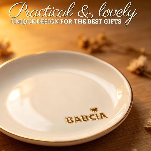 InnoBeta Babcia Gifts for Grandma, Ceramic Jewelry Tray Decorative Trinket Dish for Rings Earrings Necklaces Bracelet Watch Keys in Kuwait