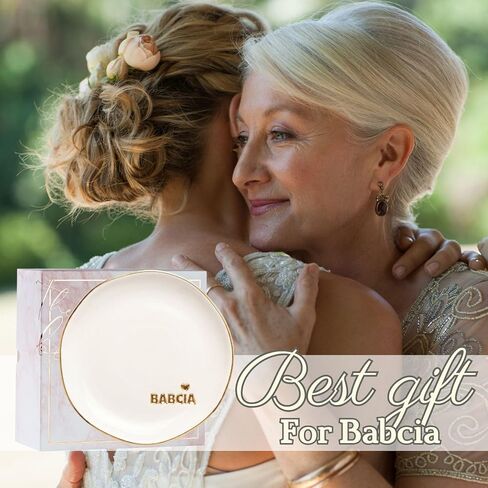 InnoBeta Babcia Gifts for Grandma, Ceramic Jewelry Tray Decorative Trinket Dish for Rings Earrings Necklaces Bracelet Watch Keys in Kuwait