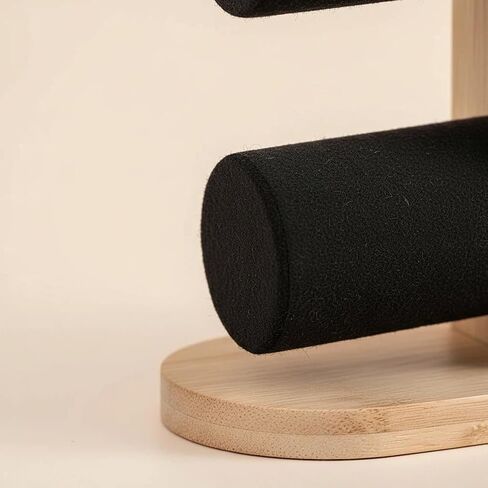 New 3 Tier Bracelet Holder Display, Wooden Detachable Bracelet Watch Organizer Stand Rack for Selling(Black) in Saudi Arabia