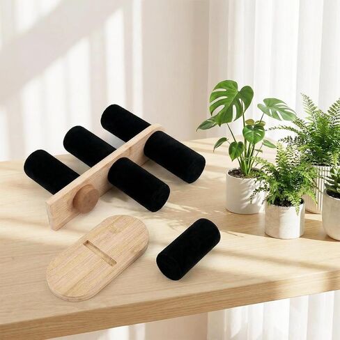New 3 Tier Bracelet Holder Display, Wooden Detachable Bracelet Watch Organizer Stand Rack for Selling(Black) in Saudi Arabia