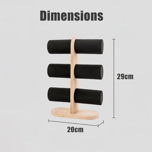 New 3 Tier Bracelet Holder Display, Wooden Detachable Bracelet Watch Organizer Stand Rack for Selling(Black) in Saudi Arabia
