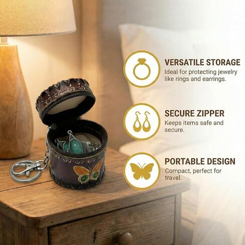 Mini Jewelry Pouch Handmade Trinket Butterfly Bag Purse Tiny Box Ring Holder for Vintage Coin Charm Keychain Portable Bag Pendant Storage Personalized Accessories in Saudi Arabia