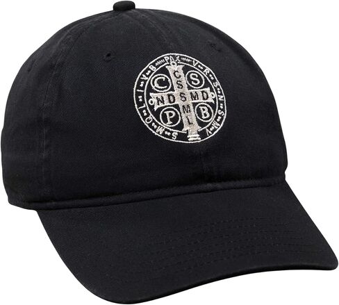 St. Benedict Ball Cap Black, 100% Cotton Adjustable Buckle Hat, Catholic Religious Baseball Cap, Classic Faith Apparel for Men and Women in Saudi Arabia