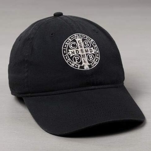 St. Benedict Ball Cap Black, 100% Cotton Adjustable Buckle Hat, Catholic Religious Baseball Cap, Classic Faith Apparel for Men and Women in Saudi Arabia
