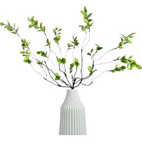 6 Pcs Artificial Ficus Branches Faux Eucalyptus Stems Realistic Faux Eucalyptus Stems & Branches | Perfect for Vase Filling & Home Decor Branches for Vase Faux Eucalyptus Stems in Saudi Arabia