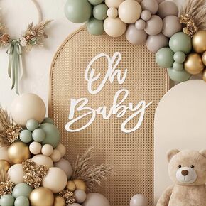 Oh Baby Sign for Baby Shower Backdrop - Gold Glitter Felt OH BABY Letters Banner for Gender Reveal, Boy or Girl 1st Birthday Party, Photo Booth Props & Nursery Wall Decor (Gold) in Saudi Arabia