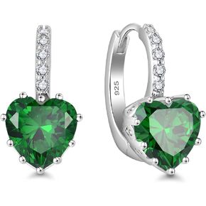 Starchenie Heart Earrings 925 Sterling Silver Birthstones Leverback Earring Gift for Women in Saudi Arabia