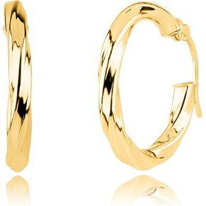 Solid 10K Gold Hoop Earrings with Secure Closure | Hypoallergenic Real 10K Gold Hoop Earrings for Women | Anti Tarnish 10 Karat Earring Hoops with Secure Closure by MAX + STONE in Kuwait