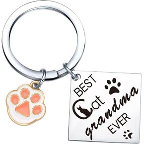 Cat Grandma Gifts For Cat Lover Keychain For Women Pet Grandma Birthday Jewelry Nonna Keychain in Saudi Arabia