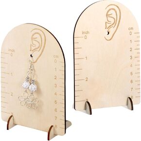 2 Pcs Earring Measurement Display Stand, Wooden Earring Organizer Frame with Measurement Detachable Jewelry Stands Holder for Measuring and Selling Earring in Saudi Arabia