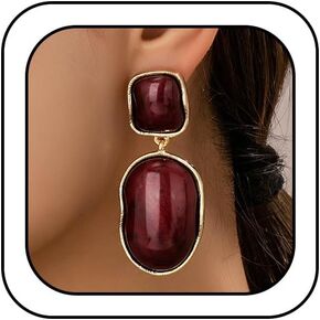 Y2k Large Chunky Gold Brown Resin Dangle Drop Earrings for Women Statement Unique Vintage Simple Crystal Stud Earring Irregular Geometric Jewelry Gift in Saudi Arabia